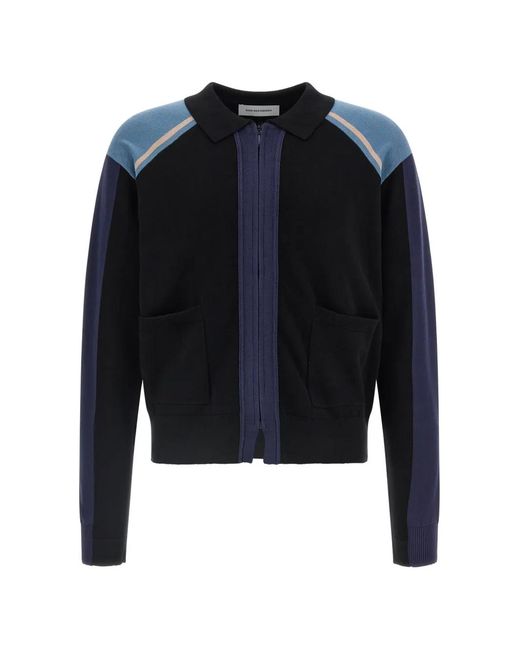 Kiko Kostadinov Blue Munno Knit Colour-Block Cardigan for men