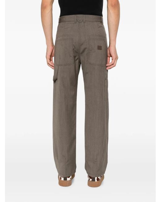 Moschino Gray Belt-Loop Pocket Trousers for men