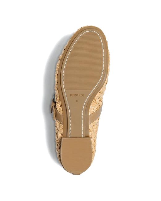 Bernardo Natural Borden Woven Buckle Ballet Flats