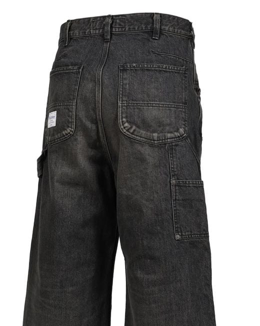 DAIRIKU Black Washed Double-Knee Jeans for men
