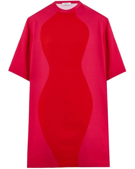 Ferragamo Red Hourglass Print T-shirt Dress