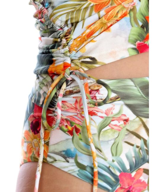 Lygia & Nanny Red Bruma Tropical-Print Drawstring Tankini