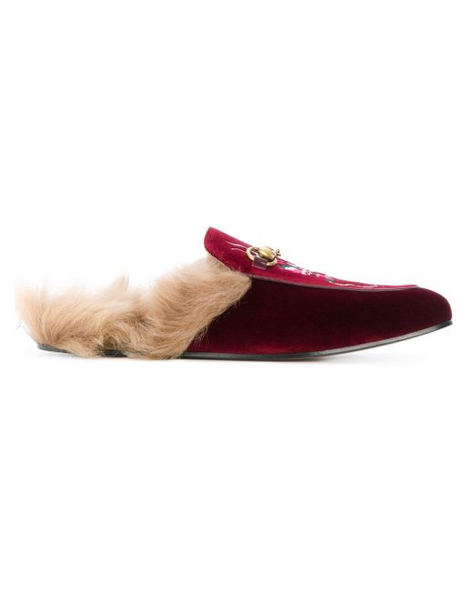 Gucci embroidered slippers hot sale