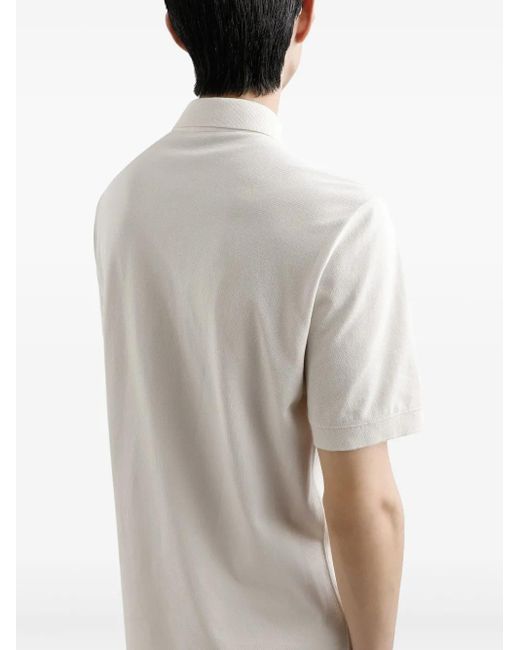 Dolce & Gabbana White Logo-Embroidered Polo Shirt for men