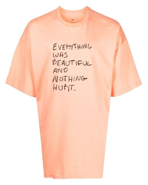 OAMC Everything Was Beautiful T-Shirt in Pink für Herren