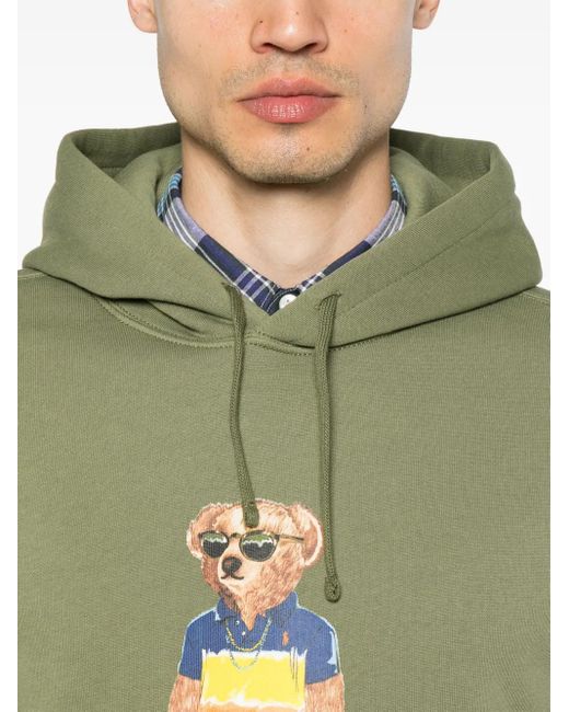 Felpa Polo Bear Con Cappuccio di Polo Ralph Lauren in Green da Uomo