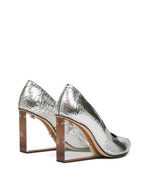 Maison Margiela White Tabi Claw Plexi Pumps