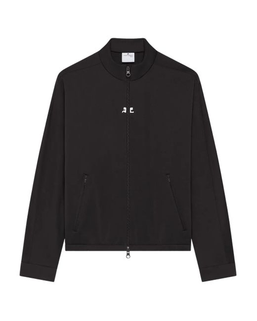 Courreges Black Zip-Up Ac-Logo Track Jacket for men