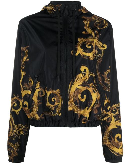 Versace バロッコプリント フーデッドジャケット Black