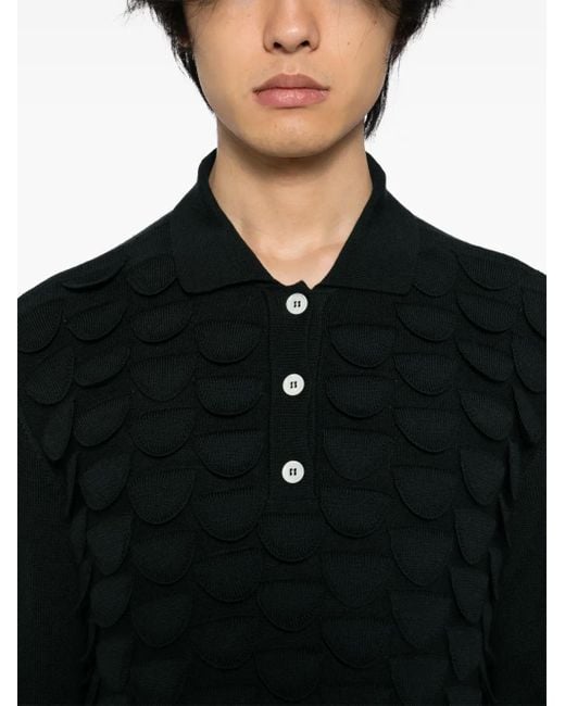 NAMACHEKO Poloshirt Mit Vogelfedern in Black für Herren