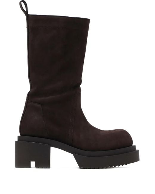 Rick Owens Black 60Mm Bogun Platform Combat Boots