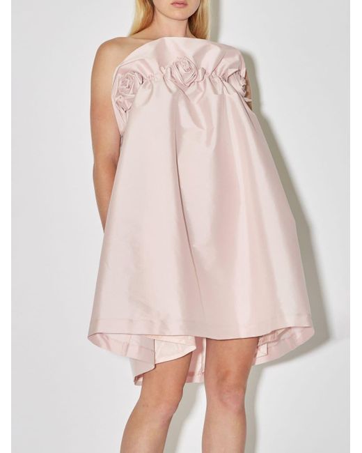 BERNADETTE Pink Theodore Floral-appliqué Strapless Dress