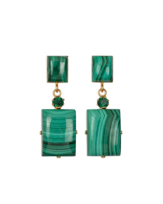 Pendientes Joliel con piedra rectangular Jennifer Behr de color Green