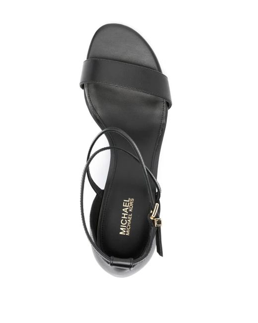 MICHAEL Michael Kors Sophie Flex 75Mm Leren Sandalen in het Black