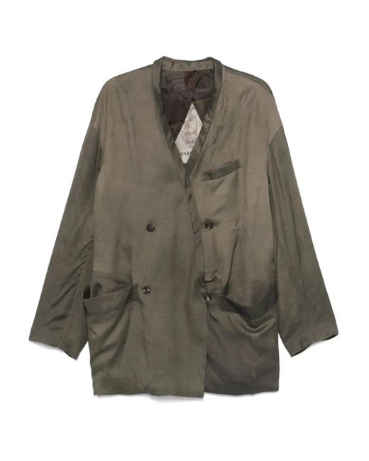 Ziggy Chen Gray Double-Breasted Blazer for men