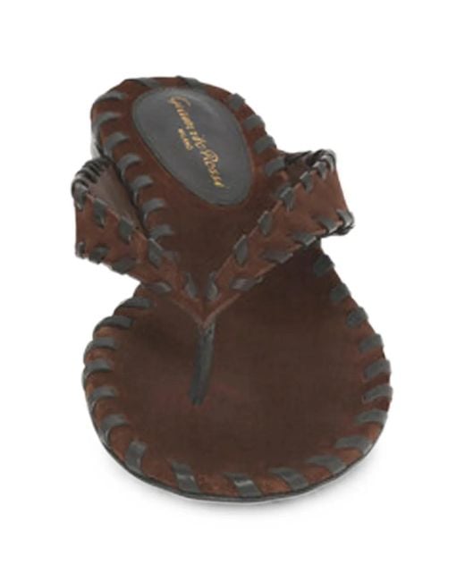 Gianvito Rossi Brown Zaira Thong Flat Sandals