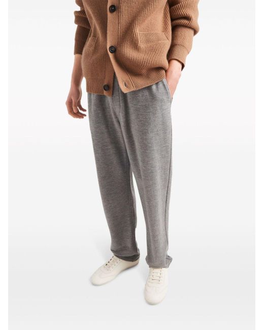 Pantalon de jogging en coton Prada pour homme en coloris Gray