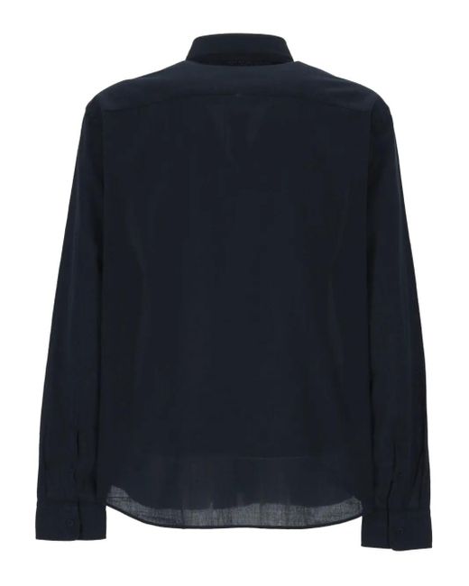 Peuterey Blue Long-Sleeve Cotton Shirt for men