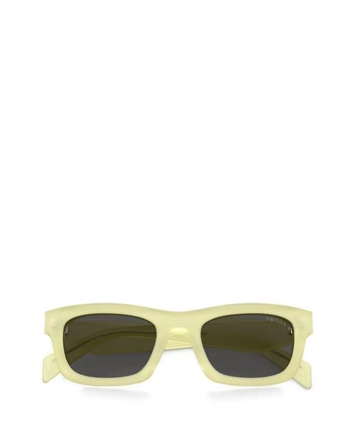 Prada Green Rectangle-Frame Sunglasses