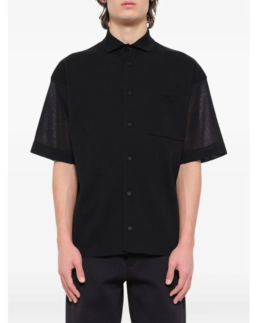 CFCL Black Milan Short-Sleeve Shirt for men