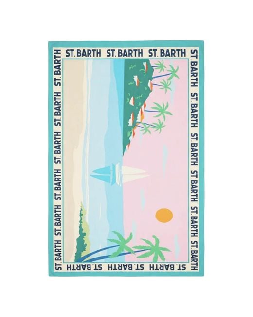 Mc2 Saint Barth Blue Graphic-Print Sarong Skirt