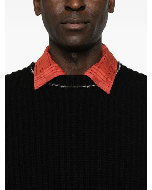 Aries Black Logo-Patch Long-Sleeve Sweater for men