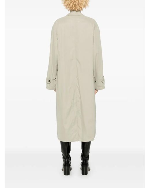 Maison Margiela Natural Four-Stitch Logo Trench Coat