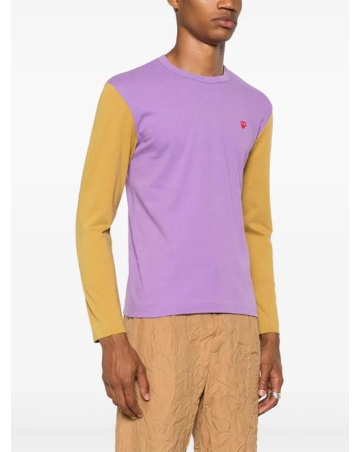 COMME DES GARÇONS PLAY Purple Heart-Patch Cotton T-Shirt