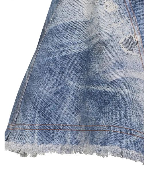 Roberto Cavalli Blue Patchwork Mini Dress