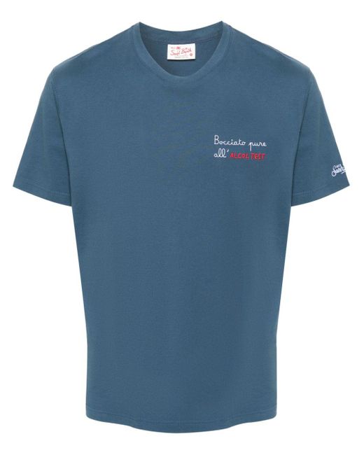 Mc2 Saint Barth Blue Portofino Embroidered T-shirt for men