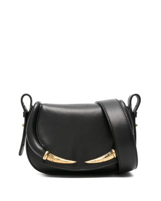 Roberto Cavalli Black Fang Bag Leather Shoulder Bag