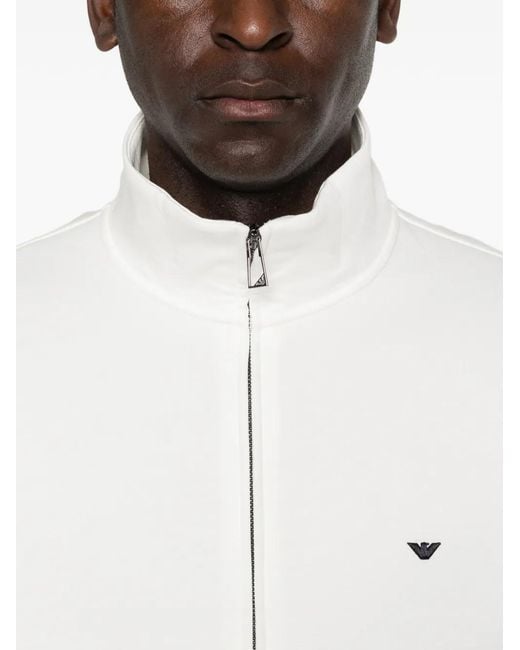 Emporio Armani White Veste À Fermeture Zippée for men