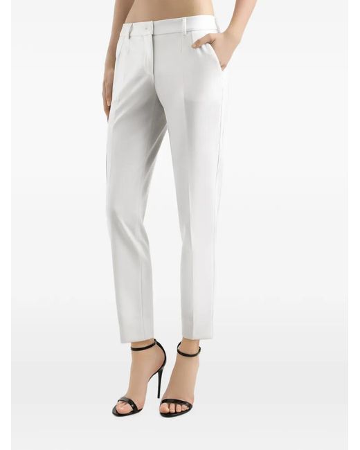 Dolce & Gabbana White Cropped Tailored Trousers