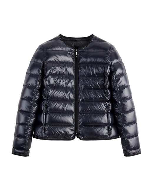 Fay Blue Quilted Collarless Coat