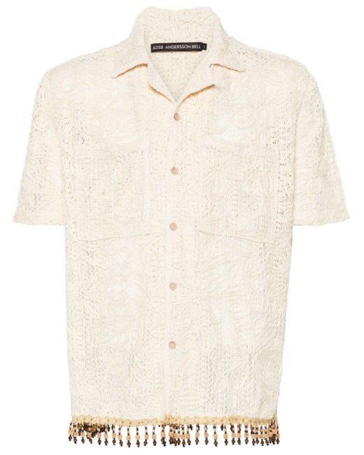 ANDERSSON BELL Overhemd Met Bloemen-jacquard in het Natural voor heren