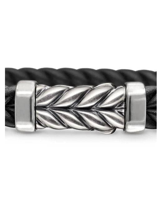 David Yurman White Sterling Chevron Bracelet for men