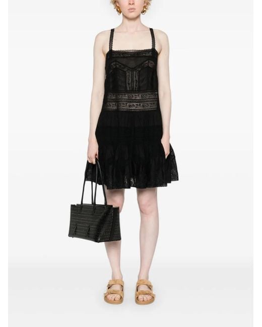 Zimmermann Black Lace Trim Detail Short Dress