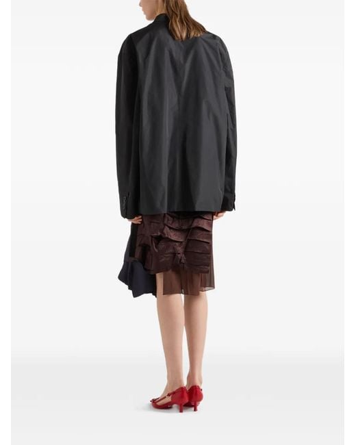Prada Blue Faille Patchwork Midi Skirt
