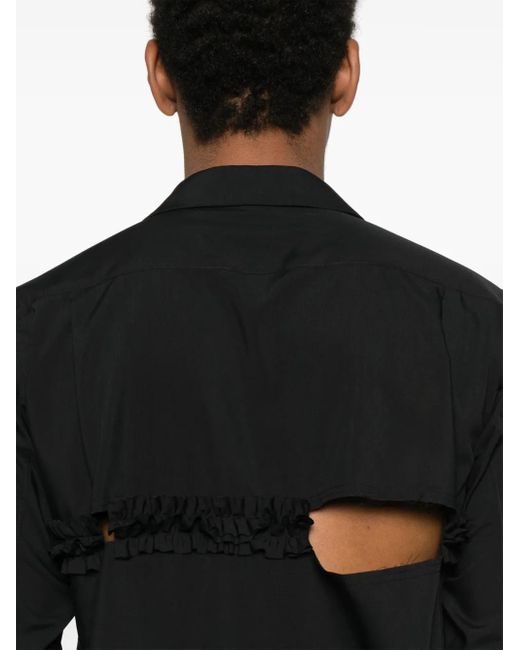 COMME DES GARÇON BLACK ラッフルトリム シャツ Black