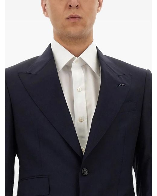 Tom Ford Blue Wool Buttoned Suit for men