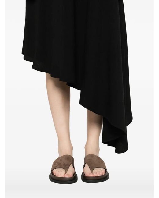 Herskind Black V-Neck Asymmetric Midi Dress