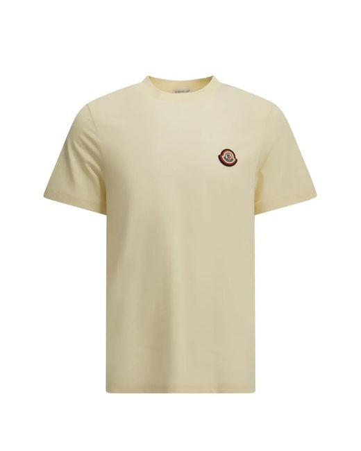 Moncler White Logo-Patch T-Shirt for men