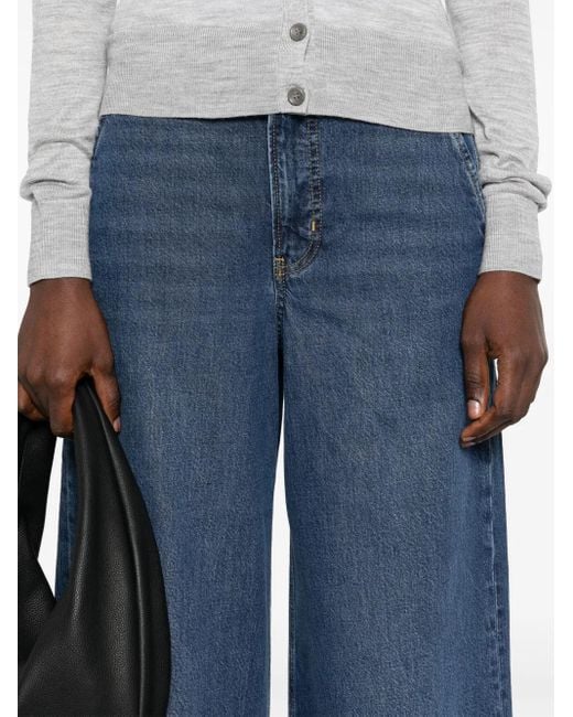 FRAME Blue Wide-Leg Jeans
