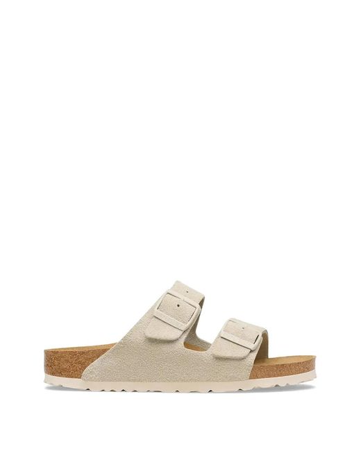 Birkenstock White Arizona Buckle-Fastening Sandals