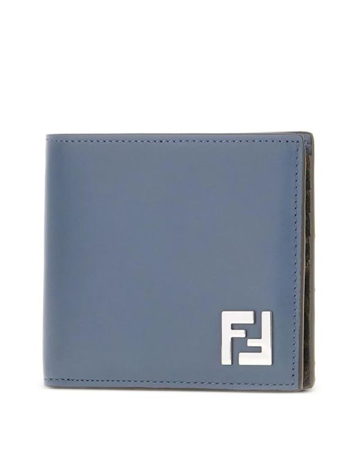 Fendi Leren Portemonnee Met Logoplakkaat in het Blue voor heren