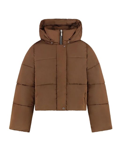 Rhude Brown Logo-print Puffer Jacket for men