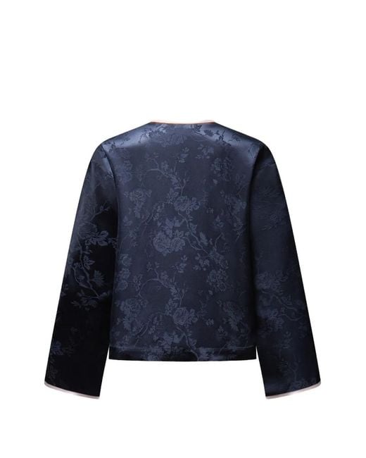 Shanghai Tang Blue Floral Slit Pyjama Set