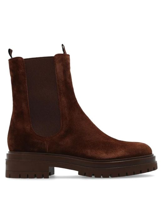 Gianvito Rossi Brown Chester Elasticated-Panels Boots