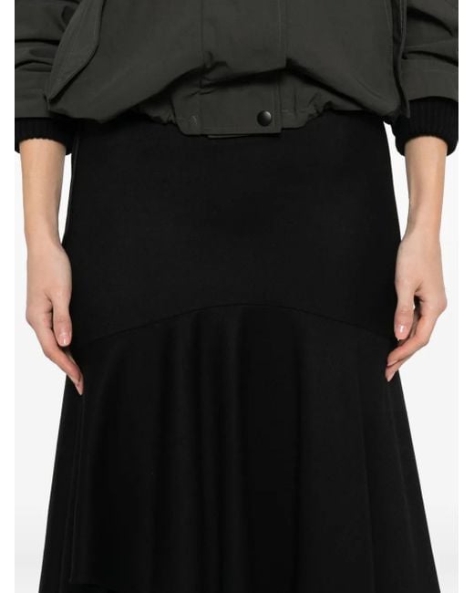 Alberta Ferretti Black Asymmetric Ruffled Skirt