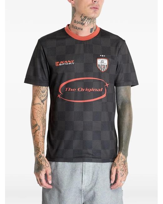 Karlkani Black Og Sport Star Check Trikot T-Shirt for men